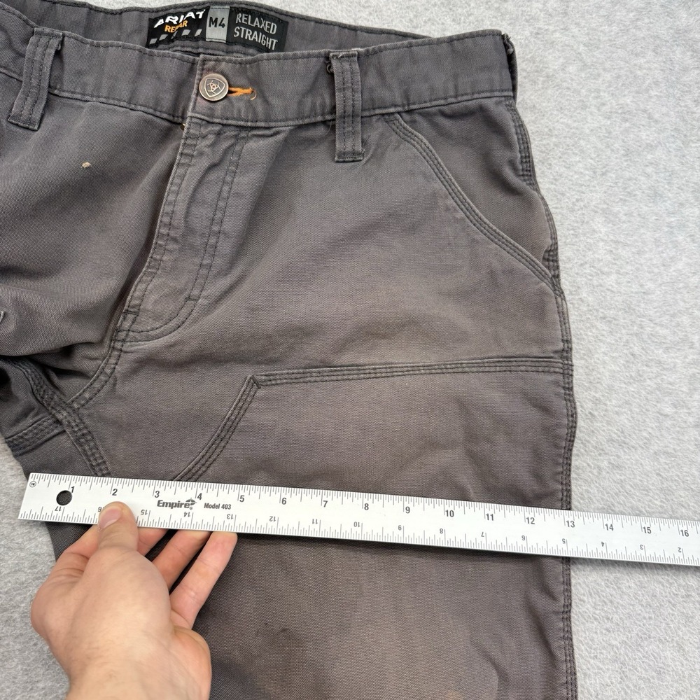 Ariat Pants Mens‎ 32x30 Gray Ariat Rebar M4 Relaxed Straight Double Front Knee - Picture 9 of 11